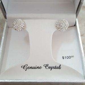 NWT 14k Gold & Sterling Silver Crystal Earrings